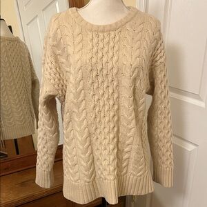 J.Jill Elegant Cable Knit Beige Sweater